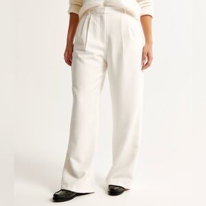 Abercrombie & Fitch Wide Leg Pants in White
